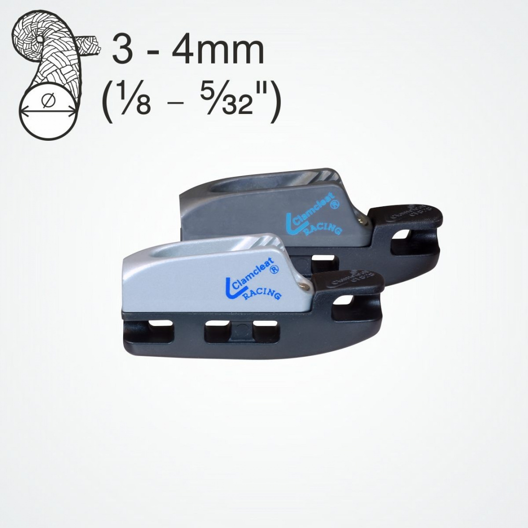 ClamCleat CL828-68 Aero cleat with CL268 Racing Micros ClamCleat CL828-68 Aero cleat with CL268 Racing Micros