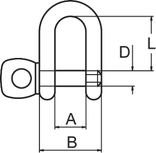 AS Straight D-shackle, short 16