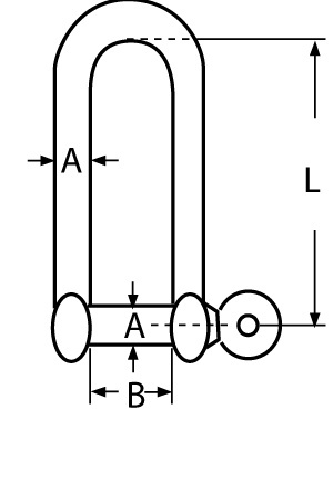 AS Straight D-shackle, long 5