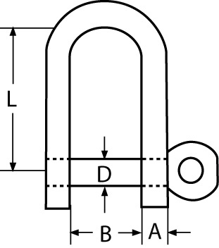 AS Flat shackle semi-round 8