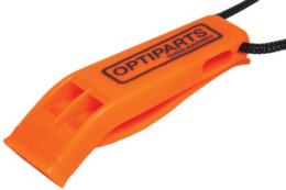 Pea-less plastic whistle with lanyard and clip Optiparts