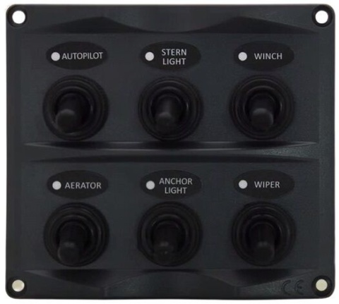 Maz. tablica 6 obwodów czarna 107x95 mm PVC